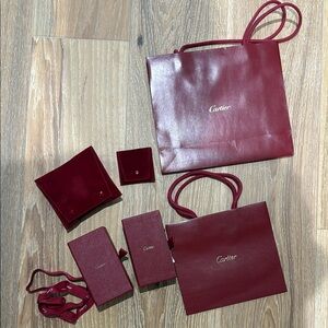 Cartier Shopping Bags, Cleaning Kits, Jewelry Cases and Ribbon